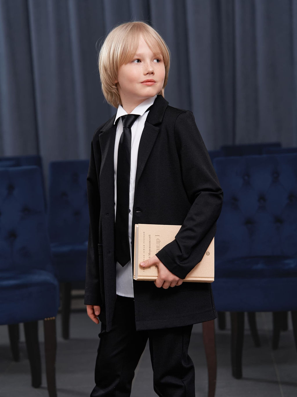 Галстук с фиксатором "Черный"