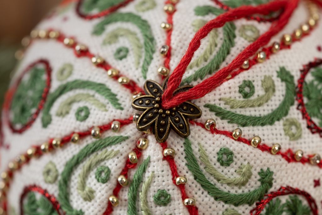 Набор для вышивания PANNA IG-7387 Новогодняя игрушка. Рождественские узоры 8.5 х 8.5 см