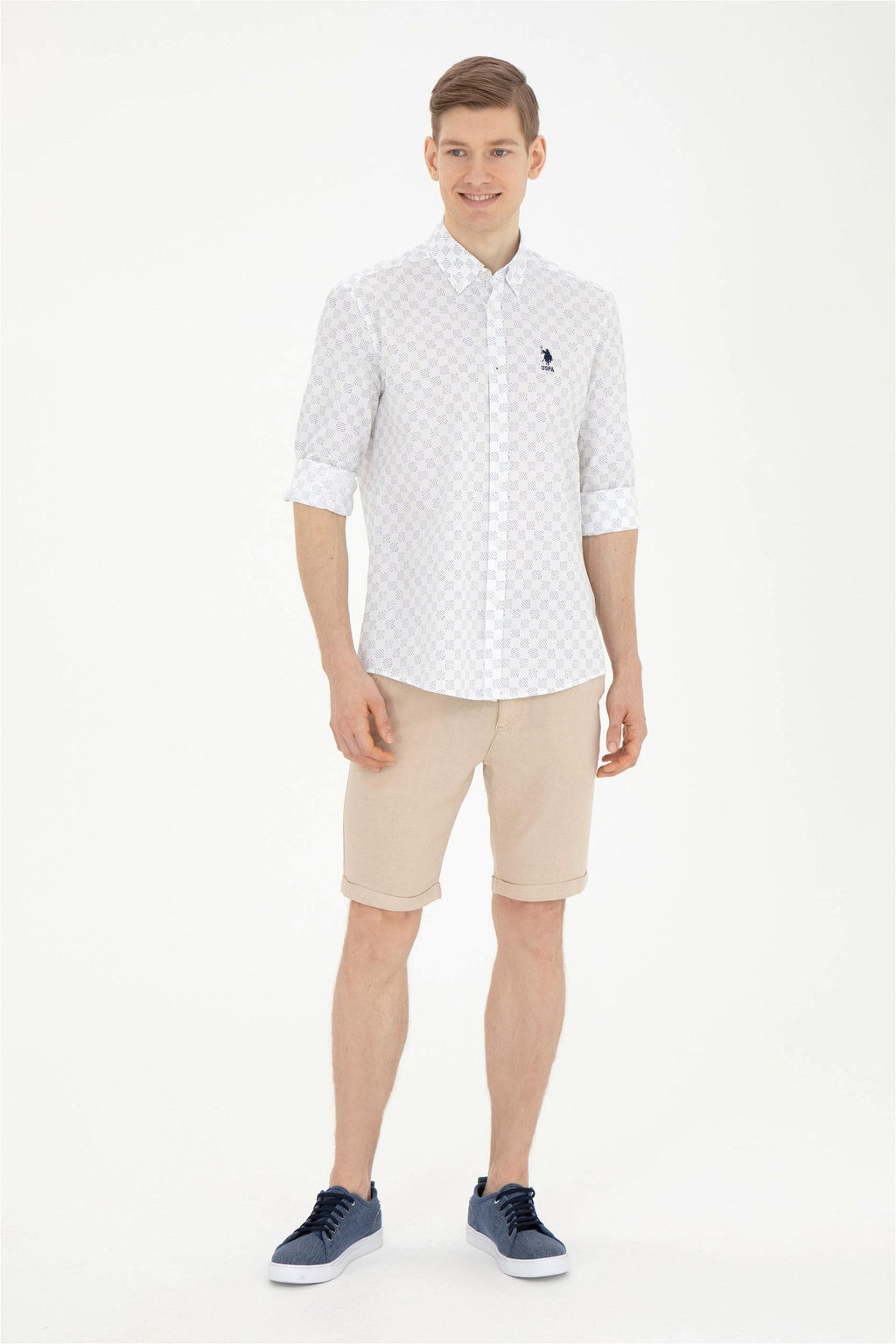 Мужская темно-синяя рубашка с длинным рукавом - U.s. polo assn фото 4