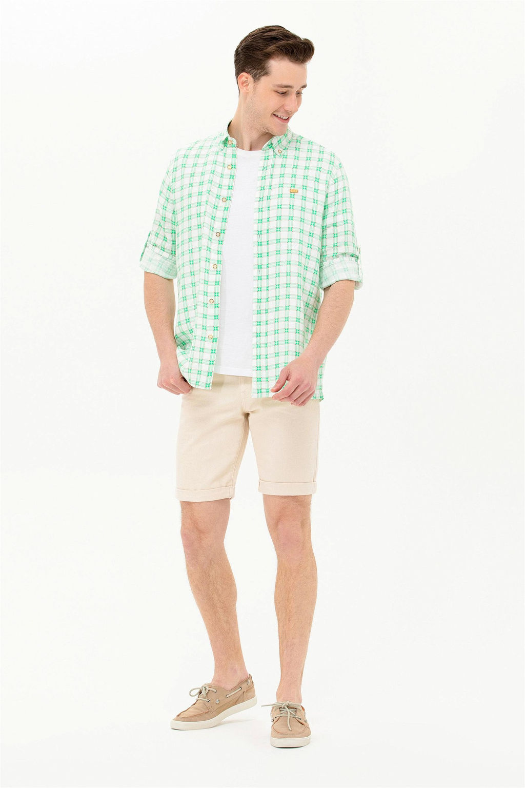 U. S. Polo Assn Мужская зеленая рубашка в клетку - U.s. polo assn фото 11