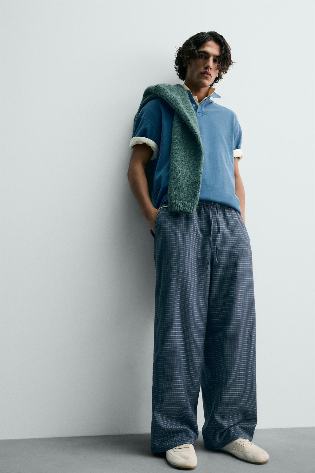 LIMITED EDITION BAGGY FIT CHECK TROUSERS - Zara фото 14