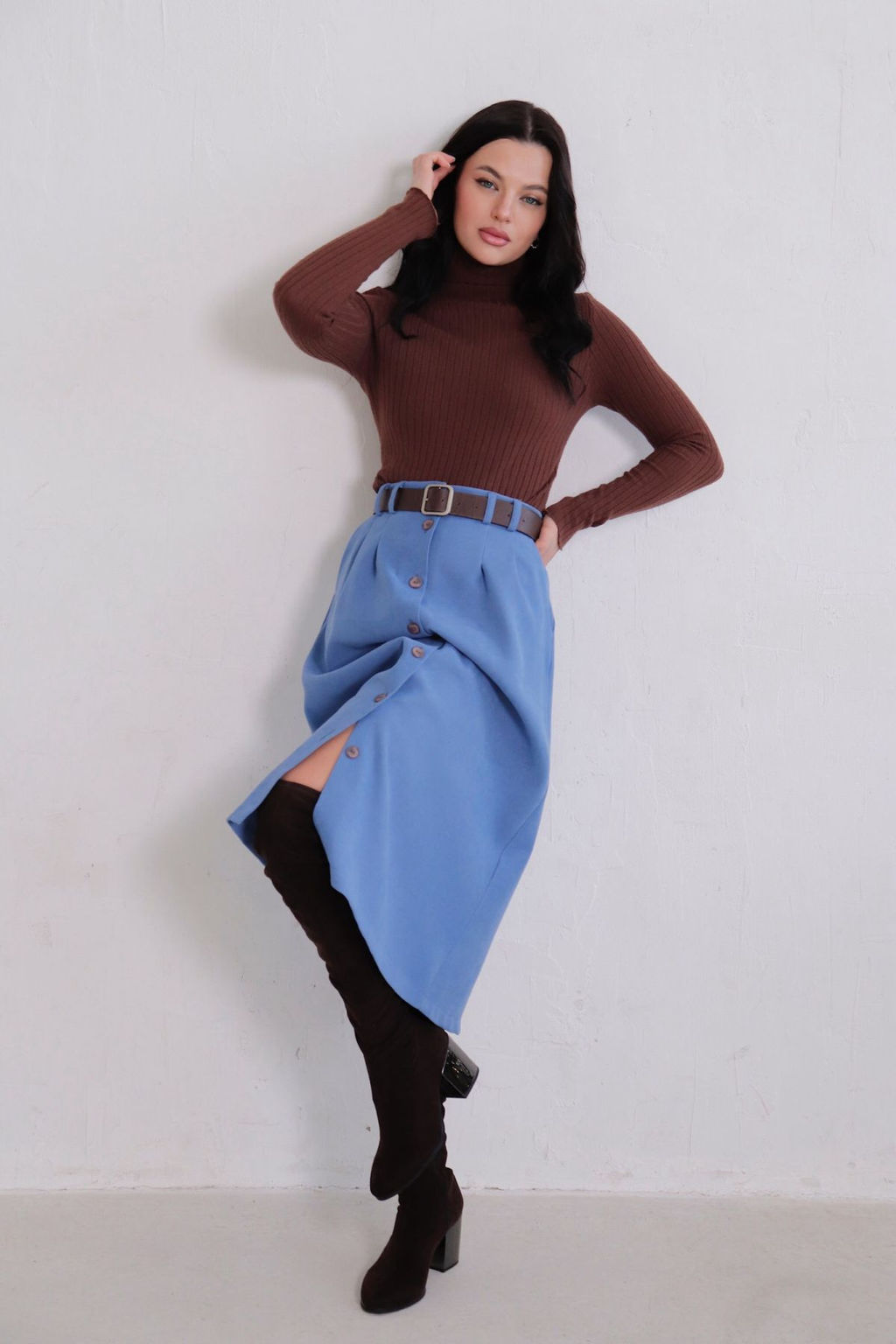 Юбка на пуговицах длины миди - Martichelli фото 61