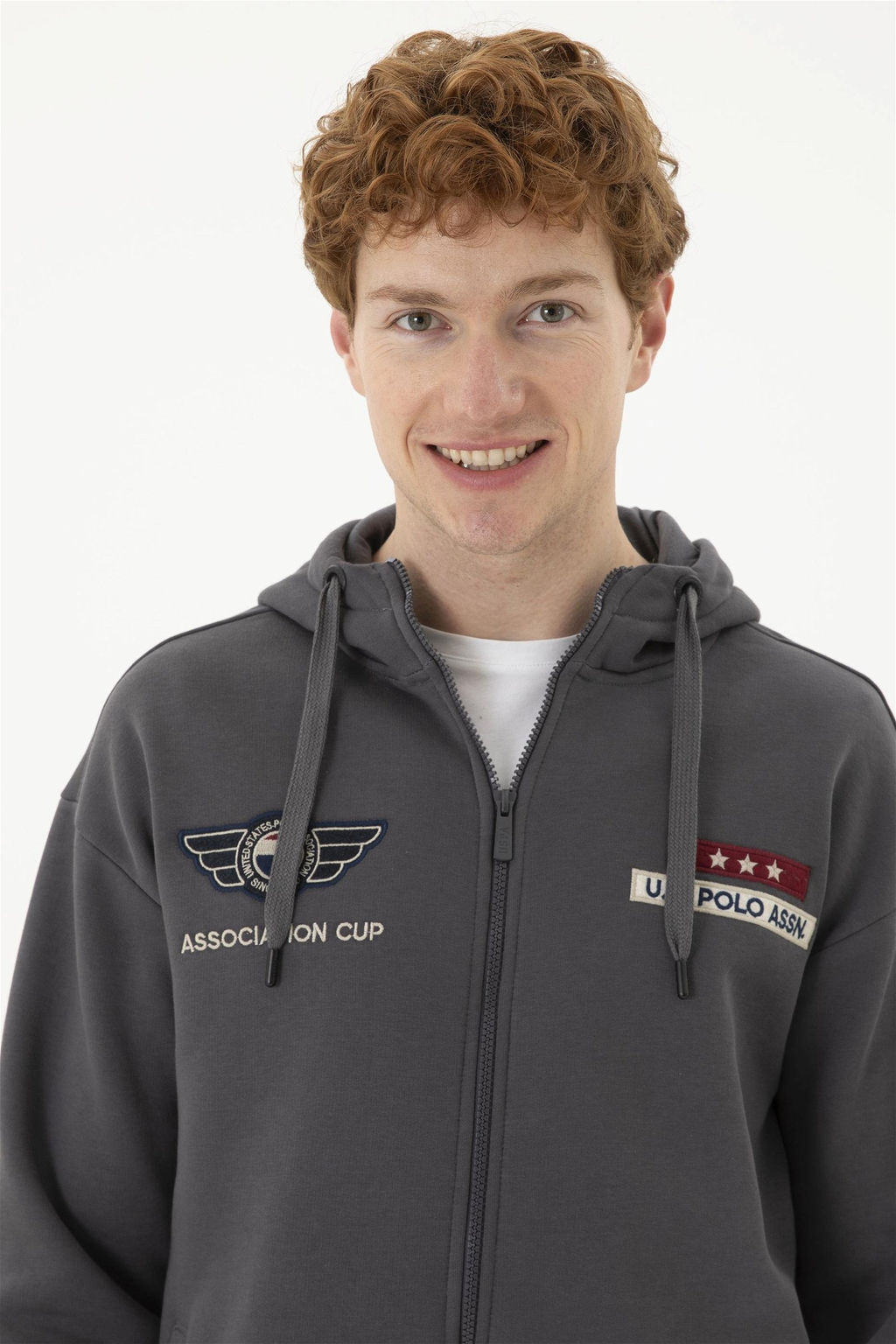 Мужской вязаный кардиган антрацитового цвета - U.s. polo assn фото 2