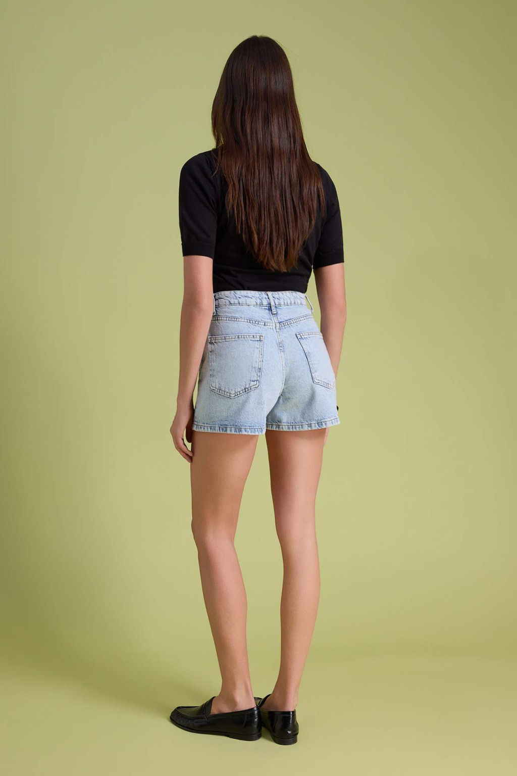 TRENDYOLMILLA Koyu Mavi Yuksek Bel Denim Sort TWOSS23SR00199  фото 52