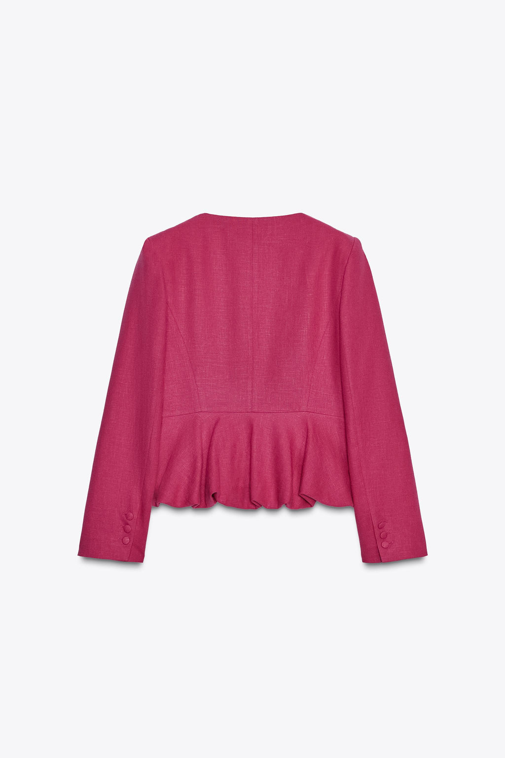 LINEN BLEND PEPLUM BLAZER - Zara фото 11