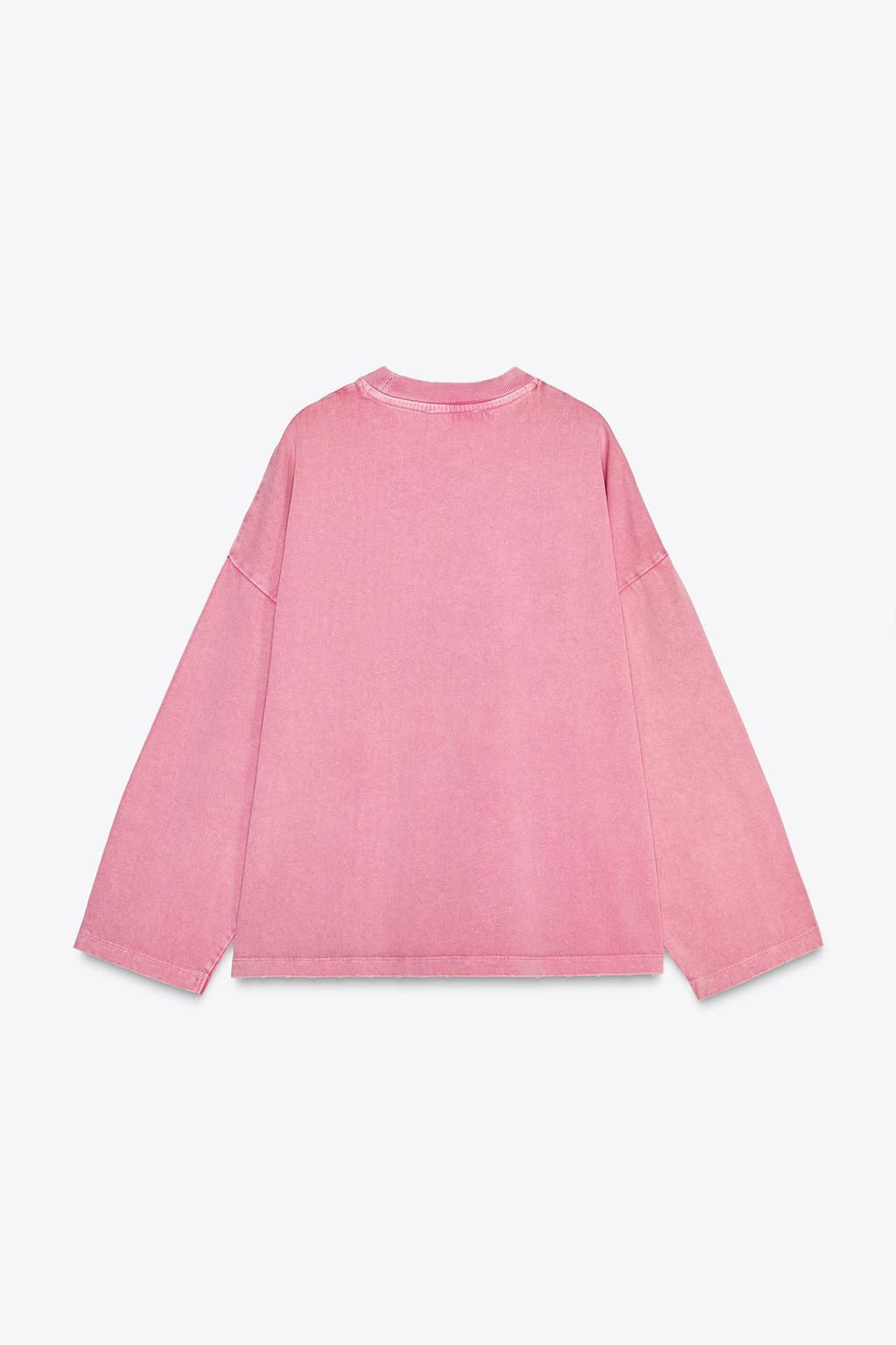 FADED-EFFECT T-SHIRT WITH SLOGAN - Zara фото 4