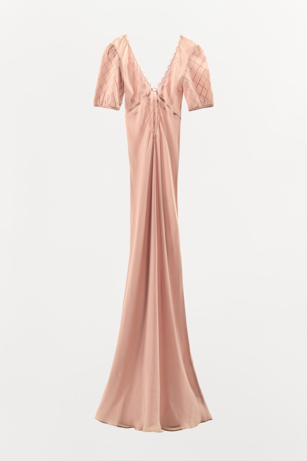 EMBROIDERED DRESS WITH PUFF SLEEVES - Zara фото 4