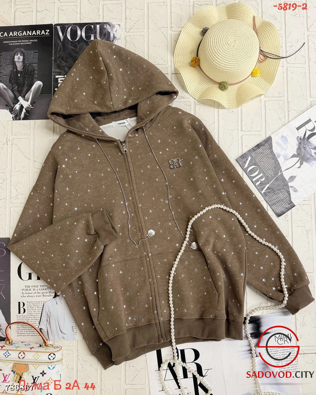 Женская толстовка на молнии с капюшоном - Bruno фото 2