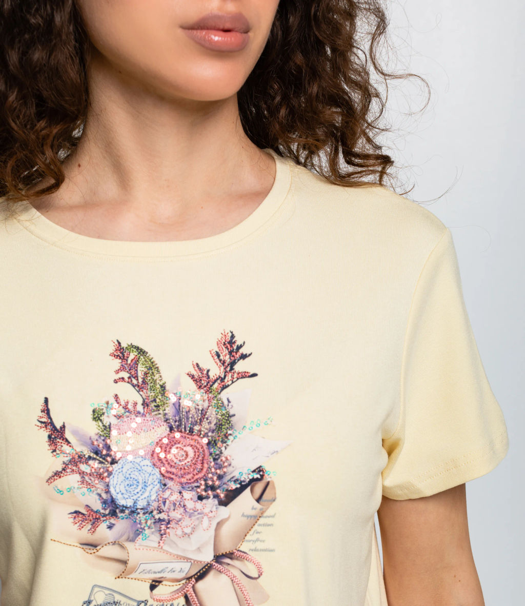 Футболка #КТ511 (5), светло-жёлтый - Dommod фото 5