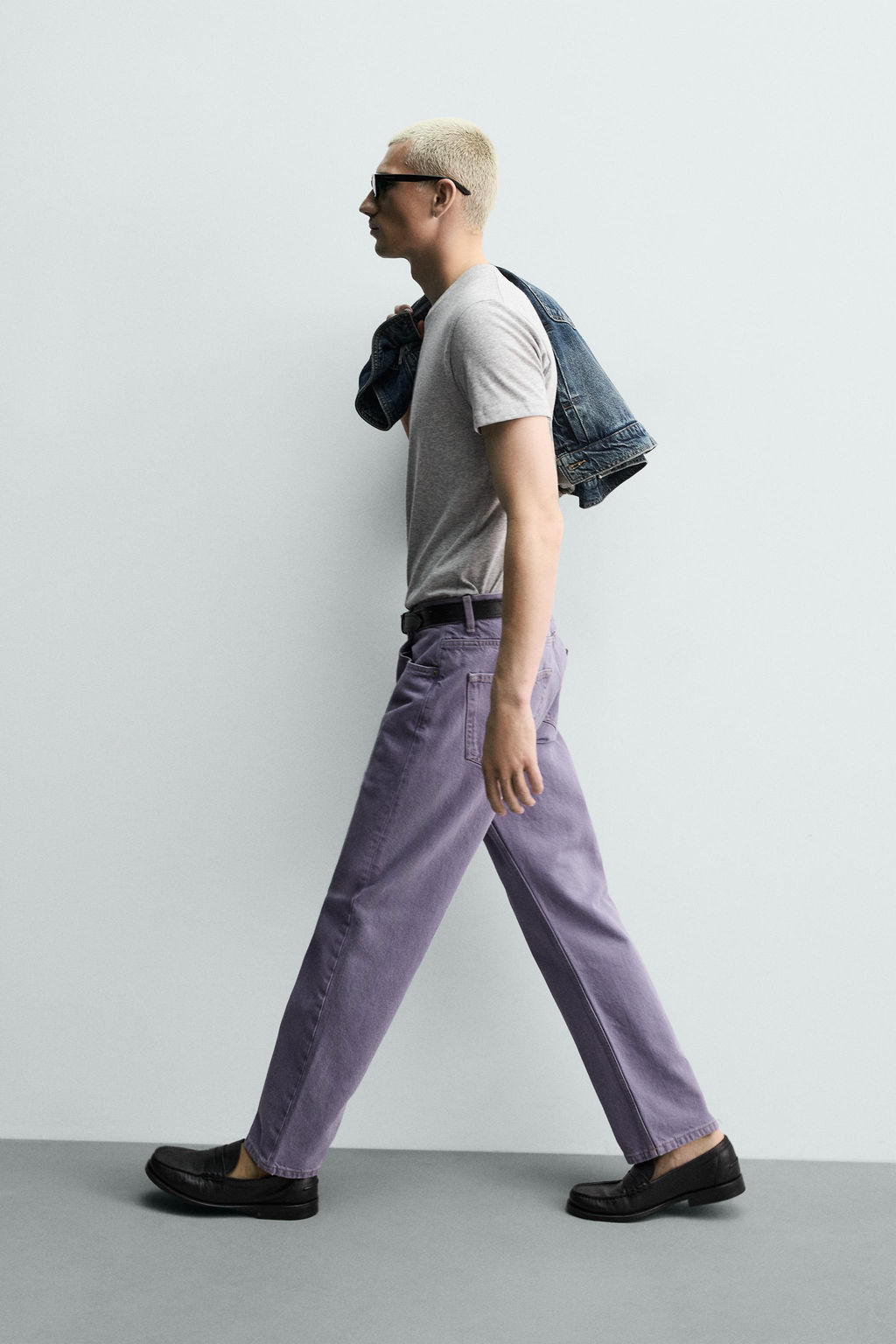 JEANS STRAIGHT FIT COLOR LAVADO / Morado - Zara фото 6