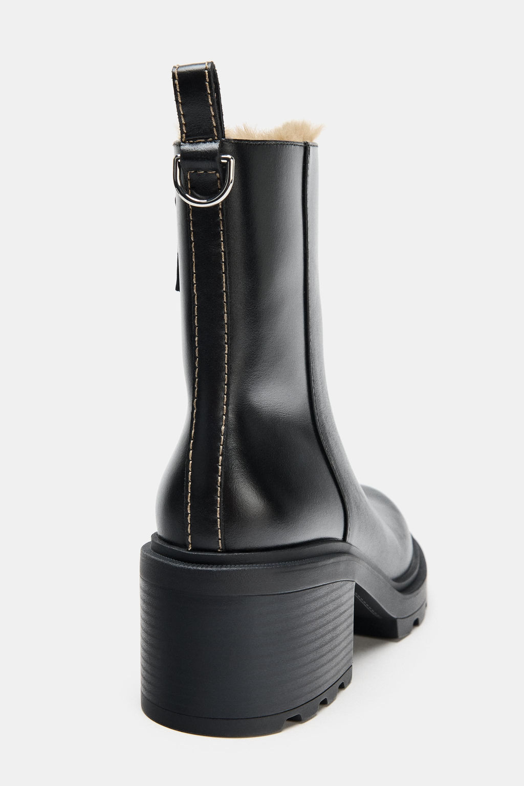 WATER REPELLENT LEATHER ANKLE BOOTS - Zara фото 15