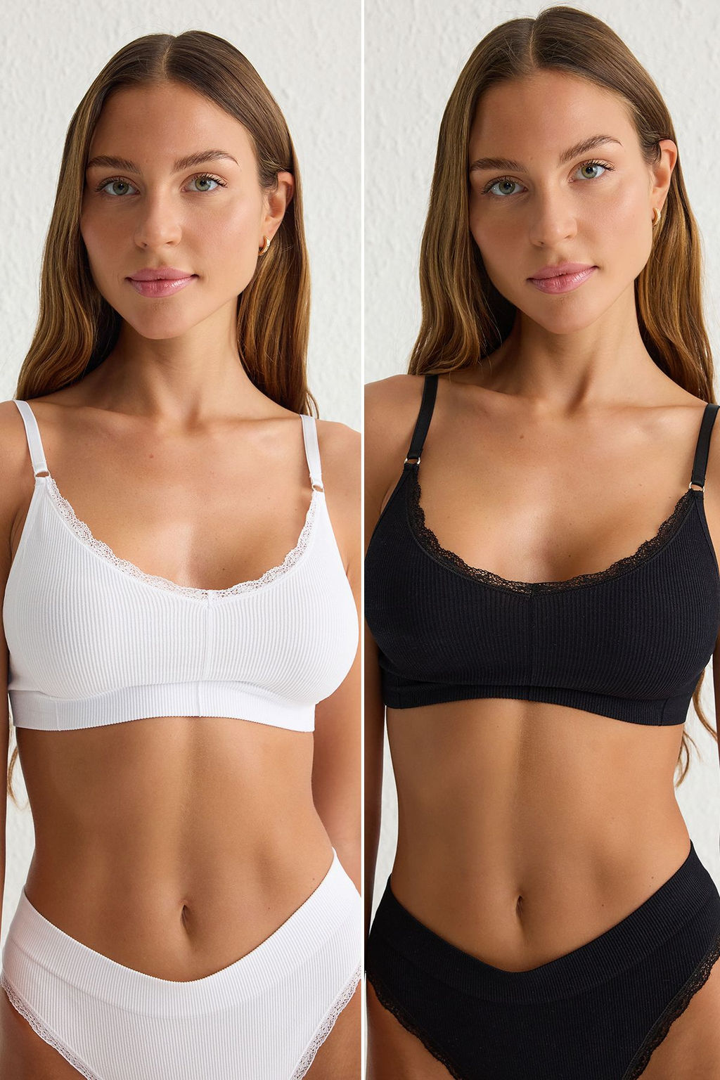 TRENDYOLMILLA Ten-Bordo 2li Seamless/Dikissiz Dantel Detayl? Balensiz Kaps?z Bralette Orme Sutyen THMSS25SU00018 фото 7