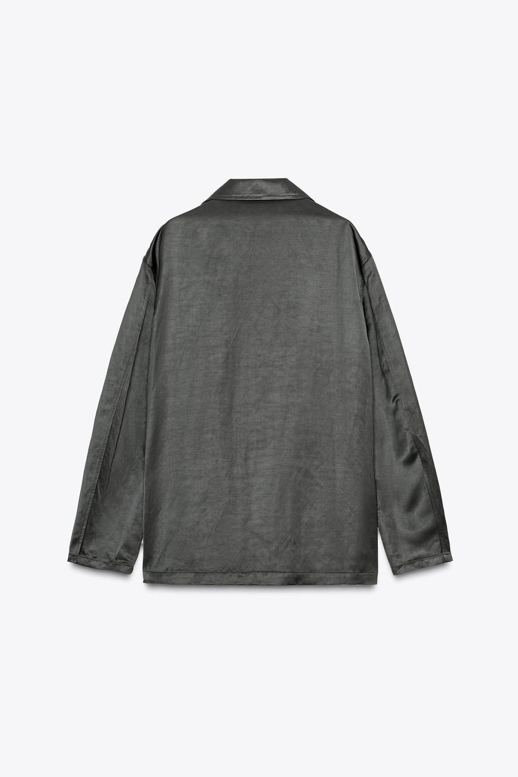 ZW COLLECTION SATIN LINEN BLEND BLAZER - Zara фото 3