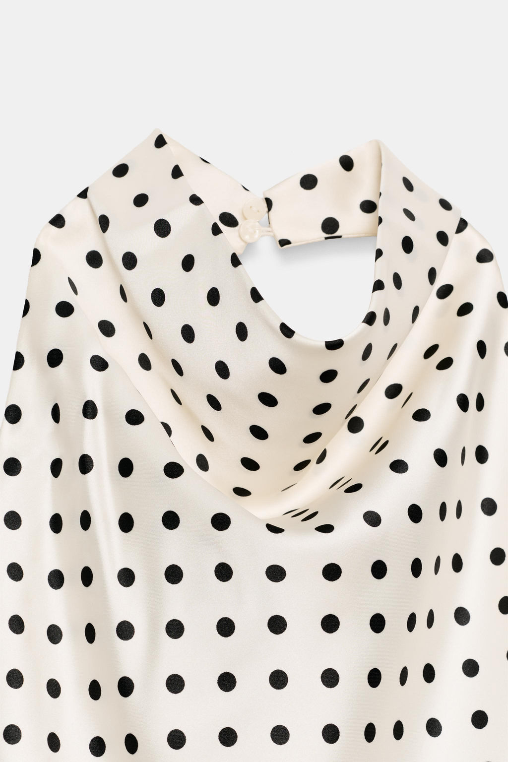 TOP HALTER SATINADO ESTAMPADO ANIMAL / Blanco / Negro