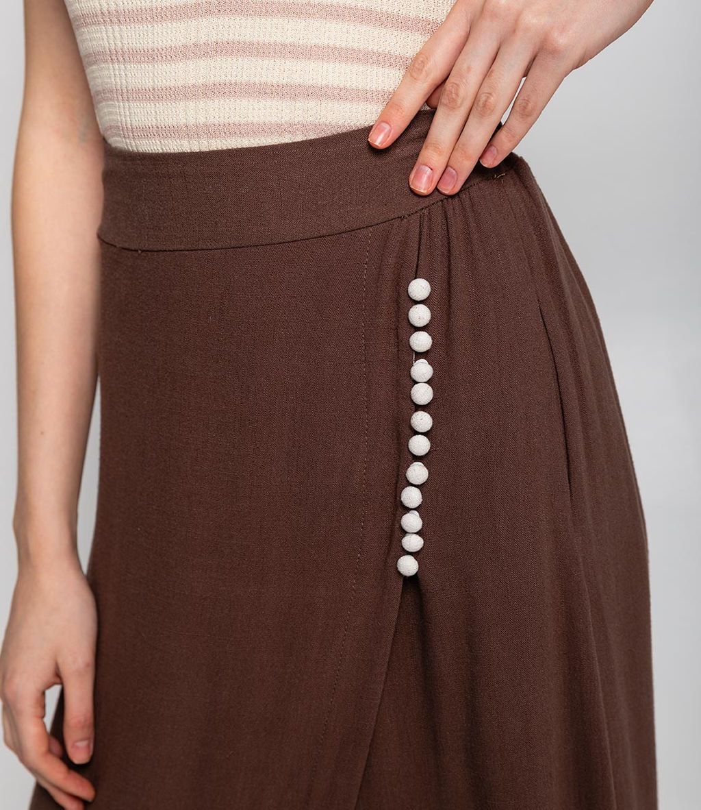Юбка #КТ818 (5), тёмно-коричневый - Dommod фото 5