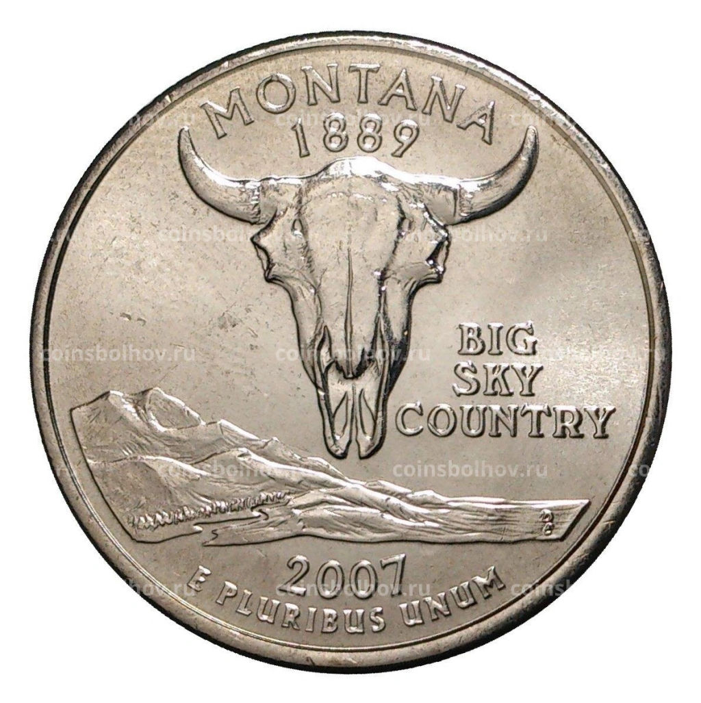 25 центов (1/4 доллара) 2007 года D США Штаты и территории Монтана
