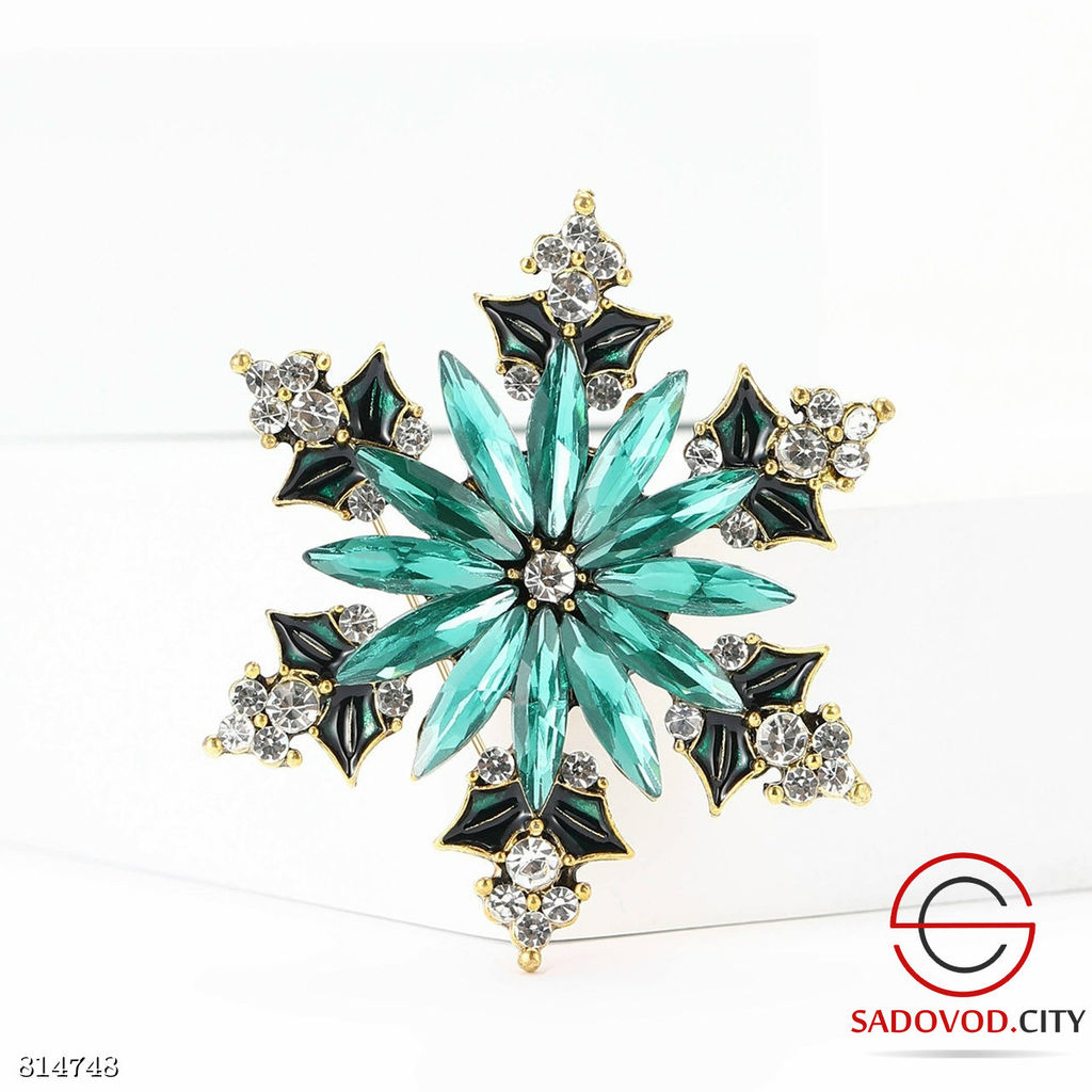 Брошь "Снежинки со стразами"