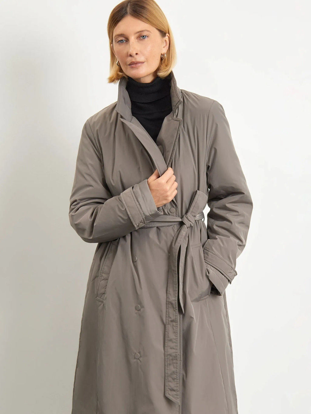 EMKA / Утеплённое пальто с поясом  фото 3