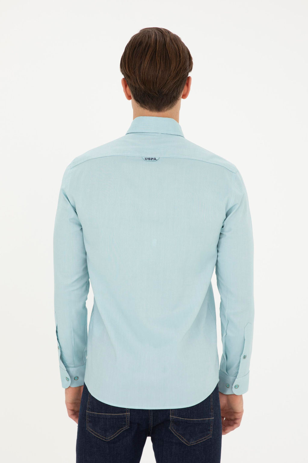 Мужская мятная базовая рубашка с длинным рукавом - U.s. polo assn фото 5