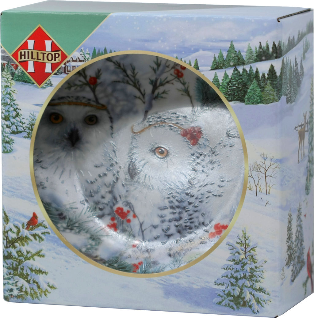 HILLTOP. Новый год. Чайный набор с тарелкой. Зимние совы 50 гр. карт.упаковка