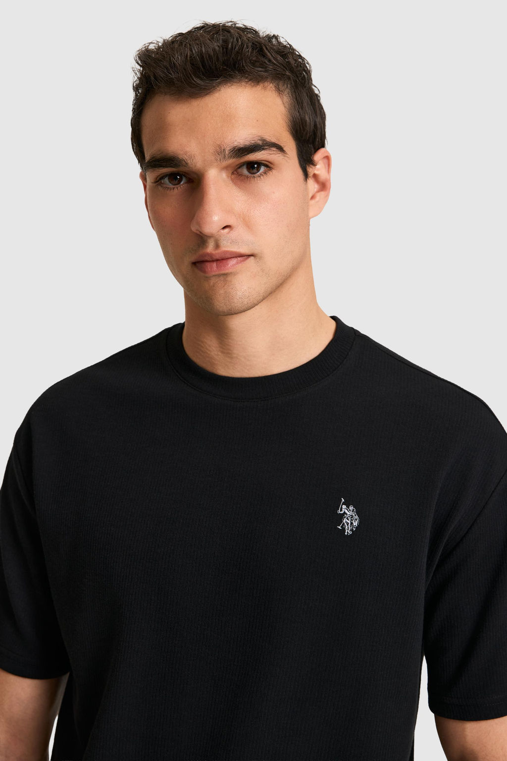Erkek Comfort Fit Bisiklet Yaka Siyah Ti__rt
