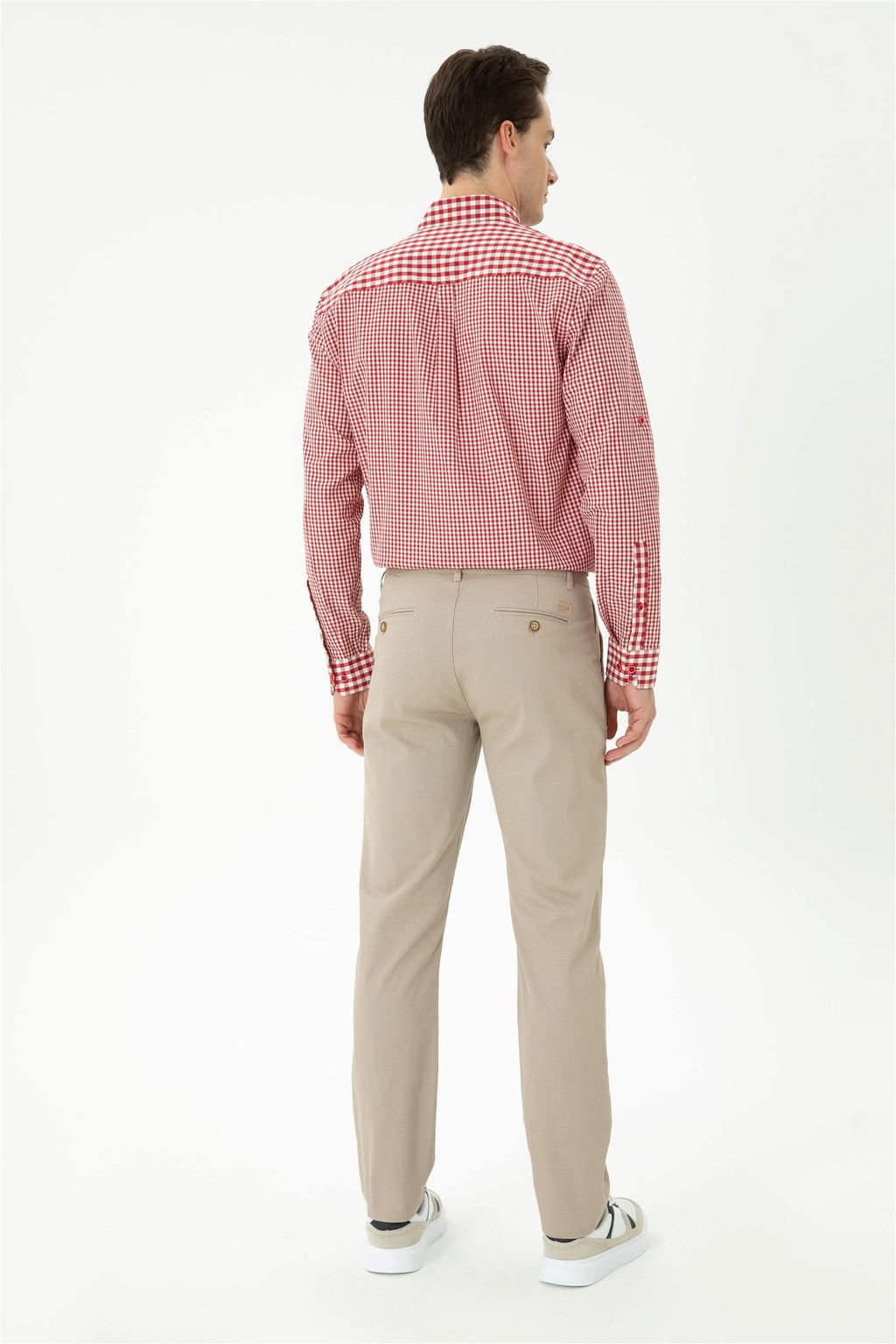 Мужские темно-бежевые брюки из плотной ткани/чиносы Неожиданная скидка в корзине - U.s. polo assn фото 4