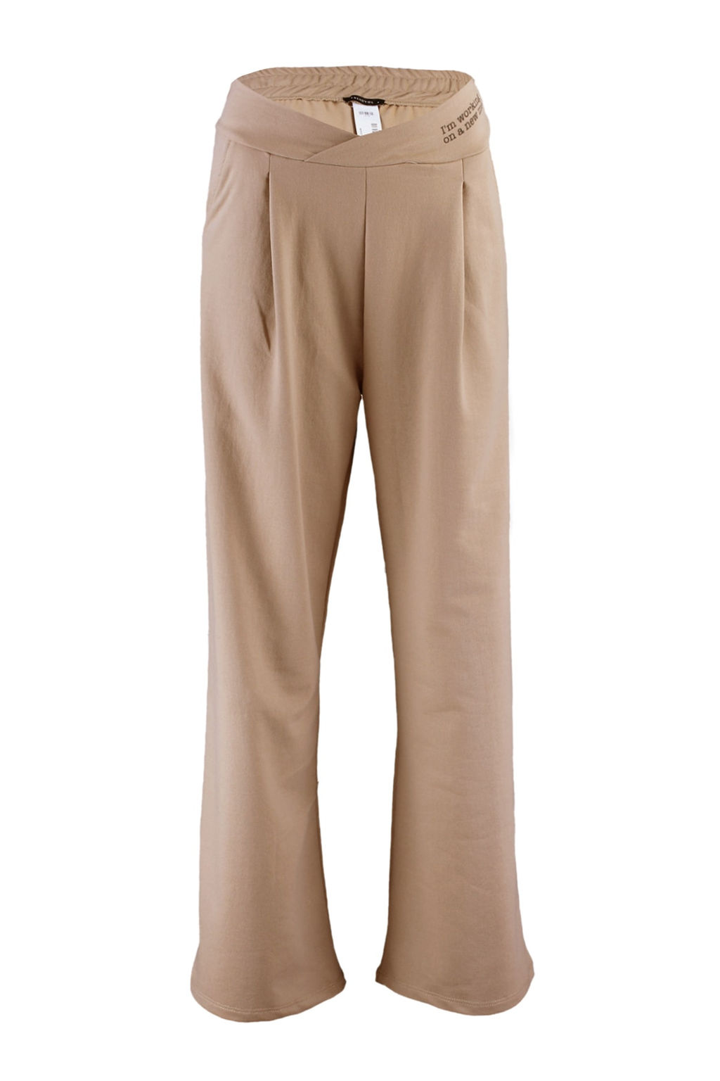 TRENDYOLMILLA Siyah Bask? Detayl? Wide Leg/Rahat Kesim Asimetrik Bel Orme Pantolon TWOAW23PL00389 фото 6