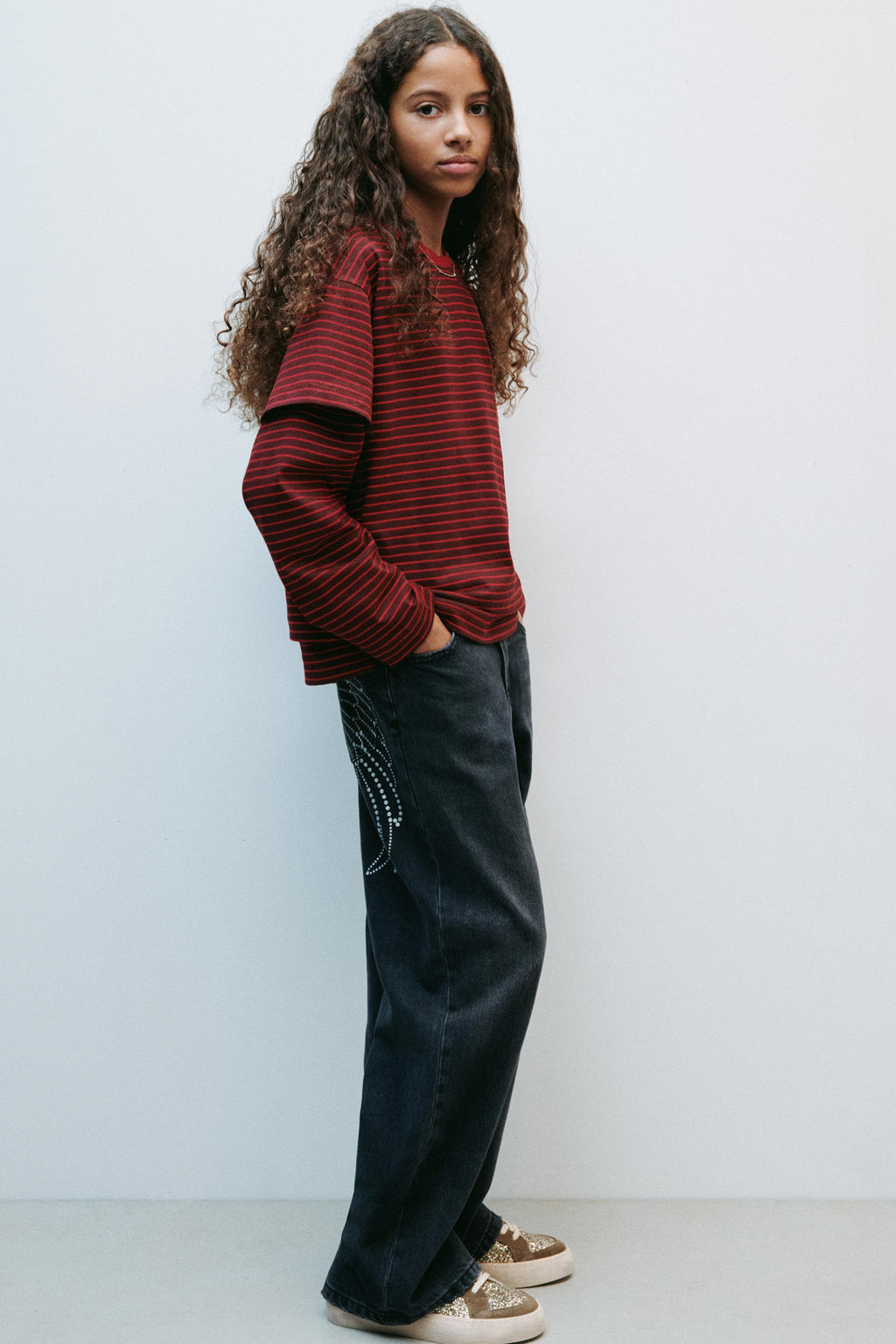 GLITTER FAUX SHEARLING SNEAKERS - Zara фото 8