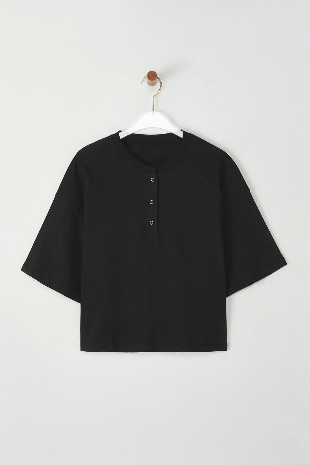 TRENDYOLMILLA Bordo Relaxed/Rahat Kal?p Crop Truvakar Kol C?tc?tl? Orme T-Shirt TWOSS25TS00021  фото 6