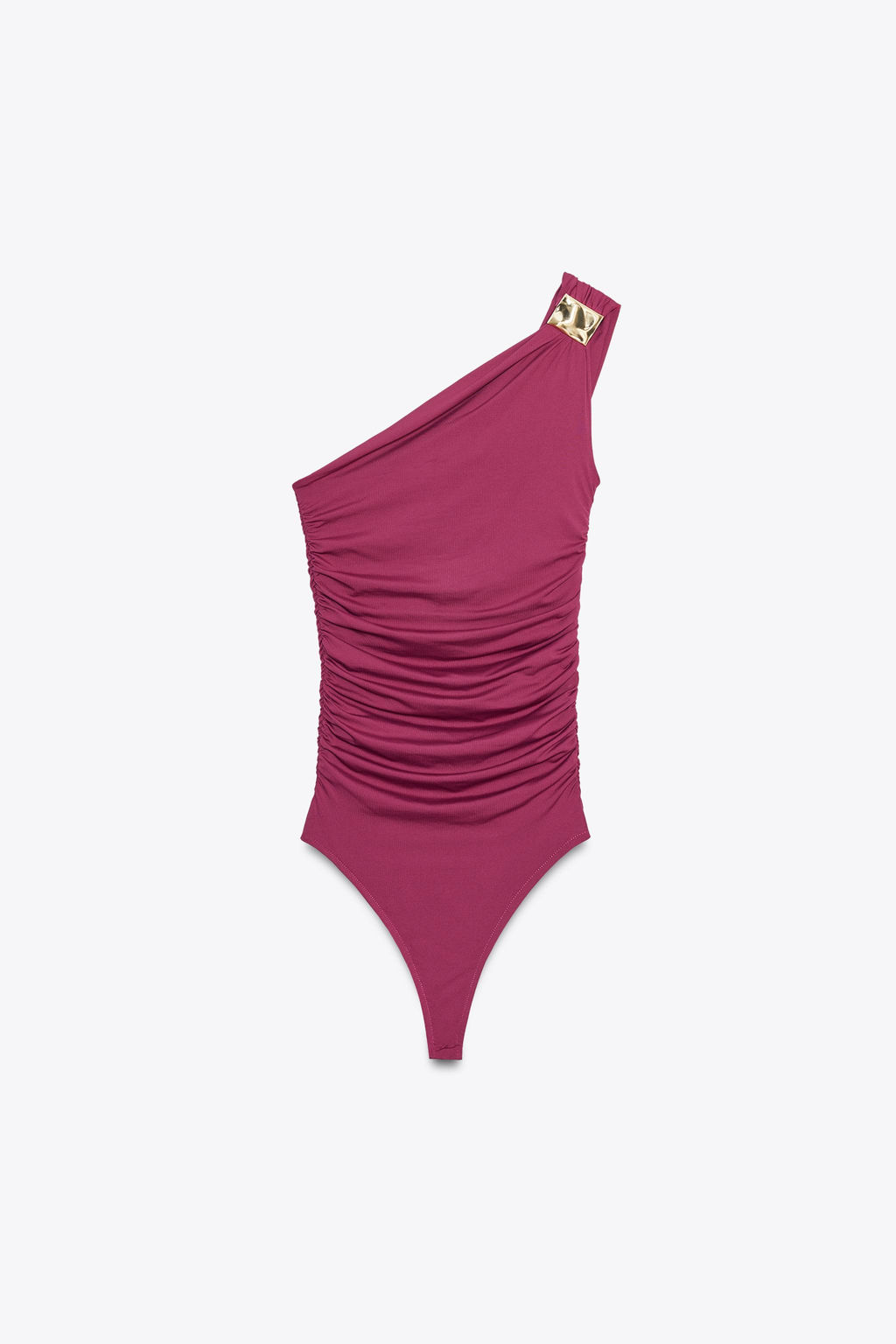 ASYMMETRIC POLYAMIDE BODYSUIT WITH METAL APPLIQUE - Zara фото 14