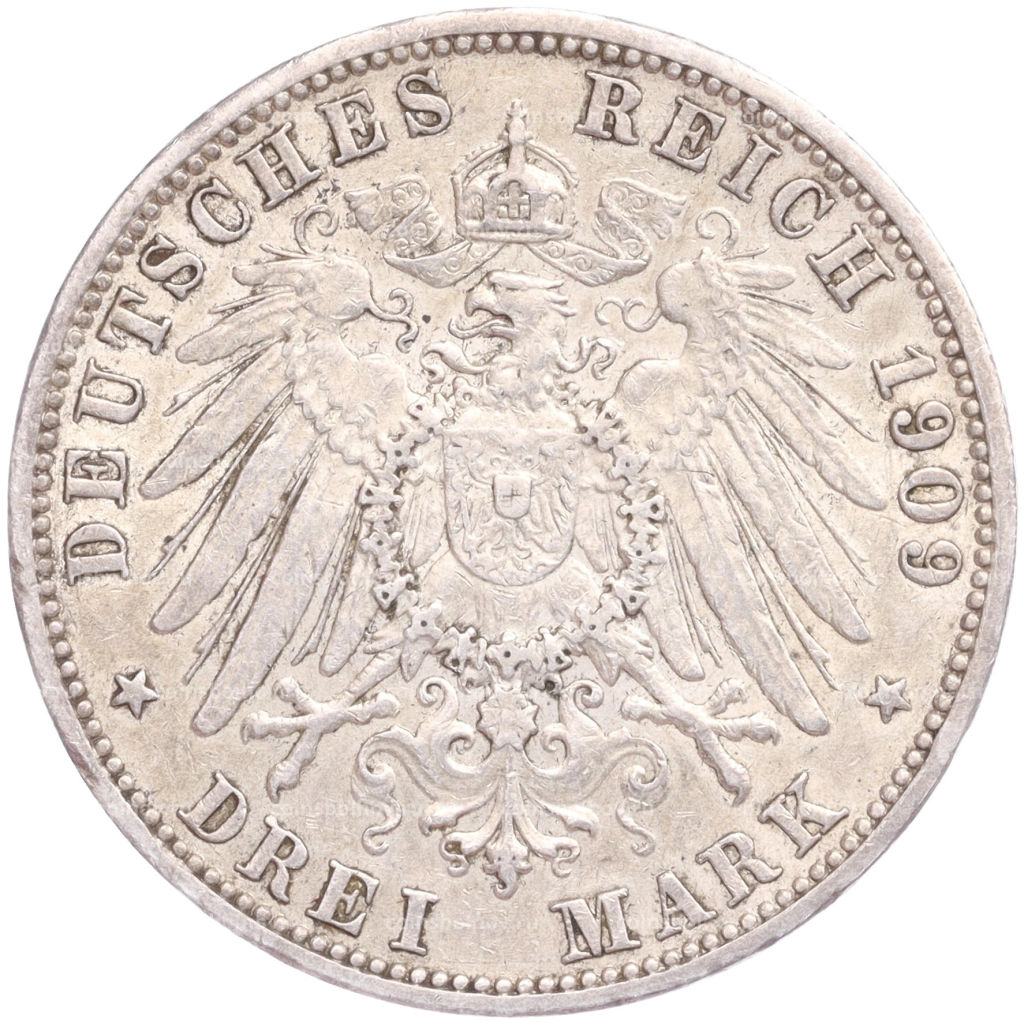 3 марки 1909 года G Германия (Баден)