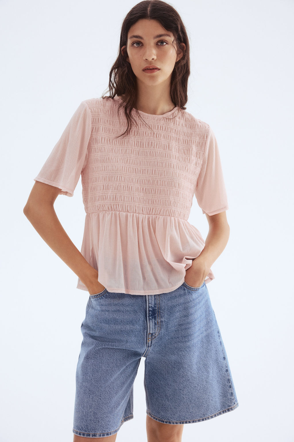 Top nido de abeja con peplum - H&m фото 4