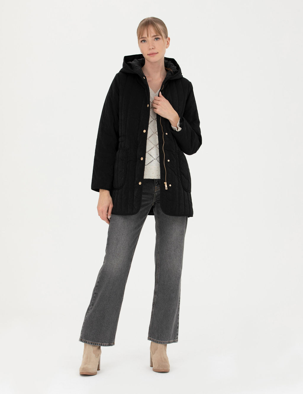 Siyah Kap__onlu Mont - Pierre cardin фото 4