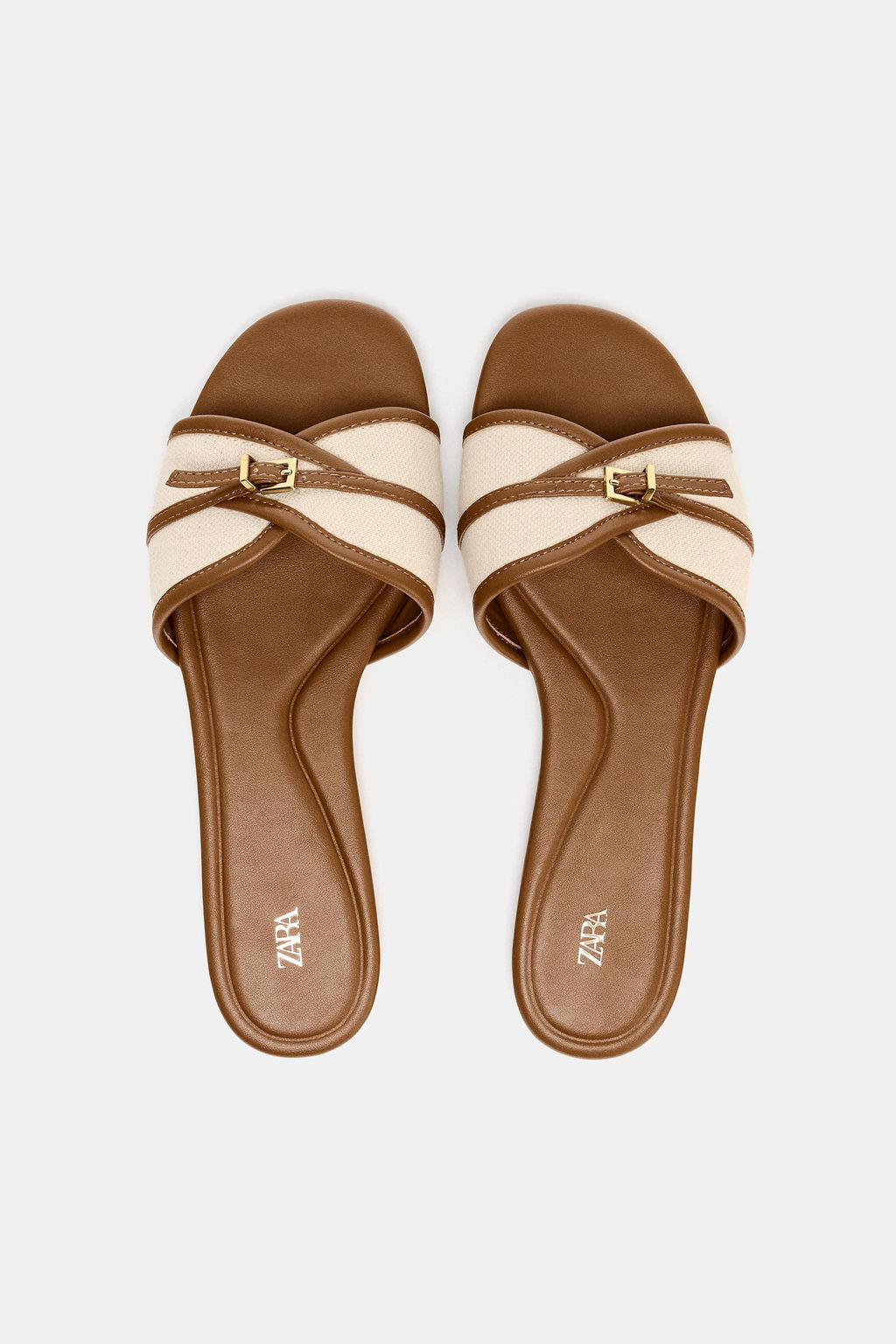 FLAT CANVAS SANDALS WITH BUCKLE - Zara фото 6