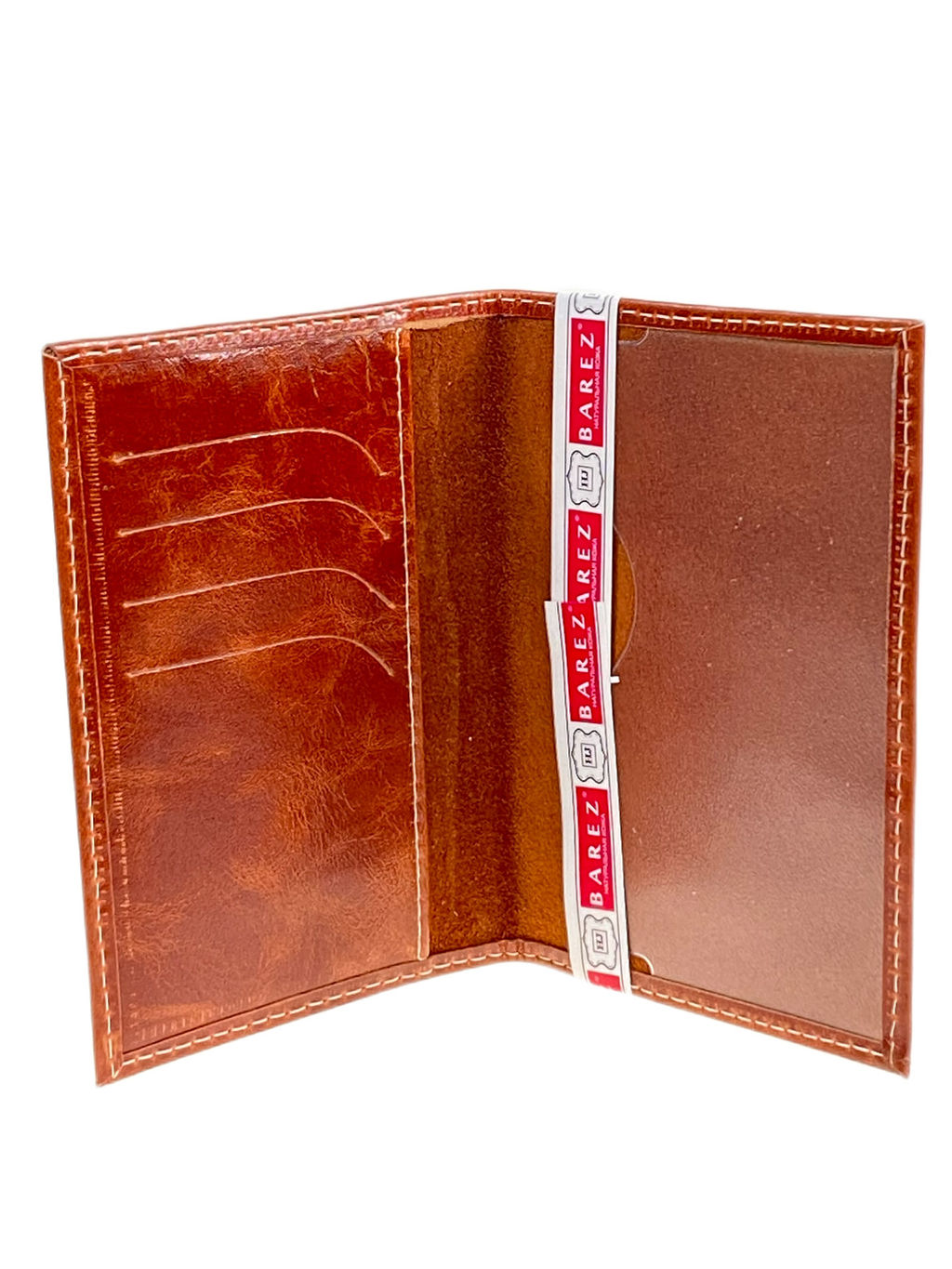 Обложка на паспорта из натуральной кожи, цвет коричнево-рыжий - Greta фото 2