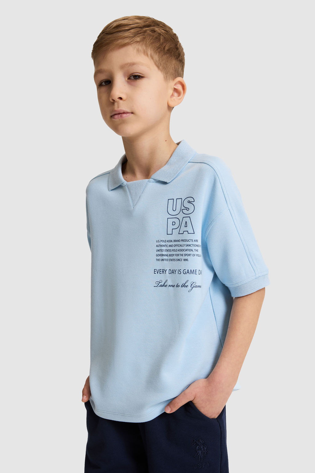 Erkek Гocuk Mavi Polo Yaka TiЕГrt