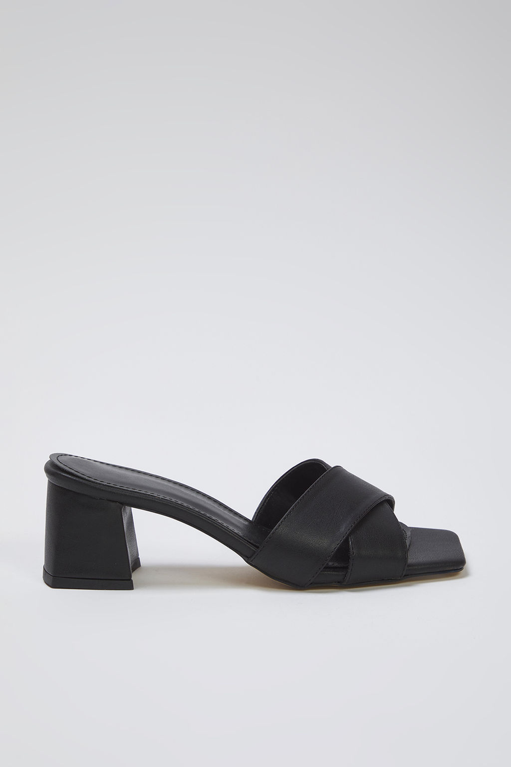 Trendyolmilla Shoes Siyah Capraz Bantl? Kad?n Blok Topuklu Terlik TAKSS25TO00101  фото 3