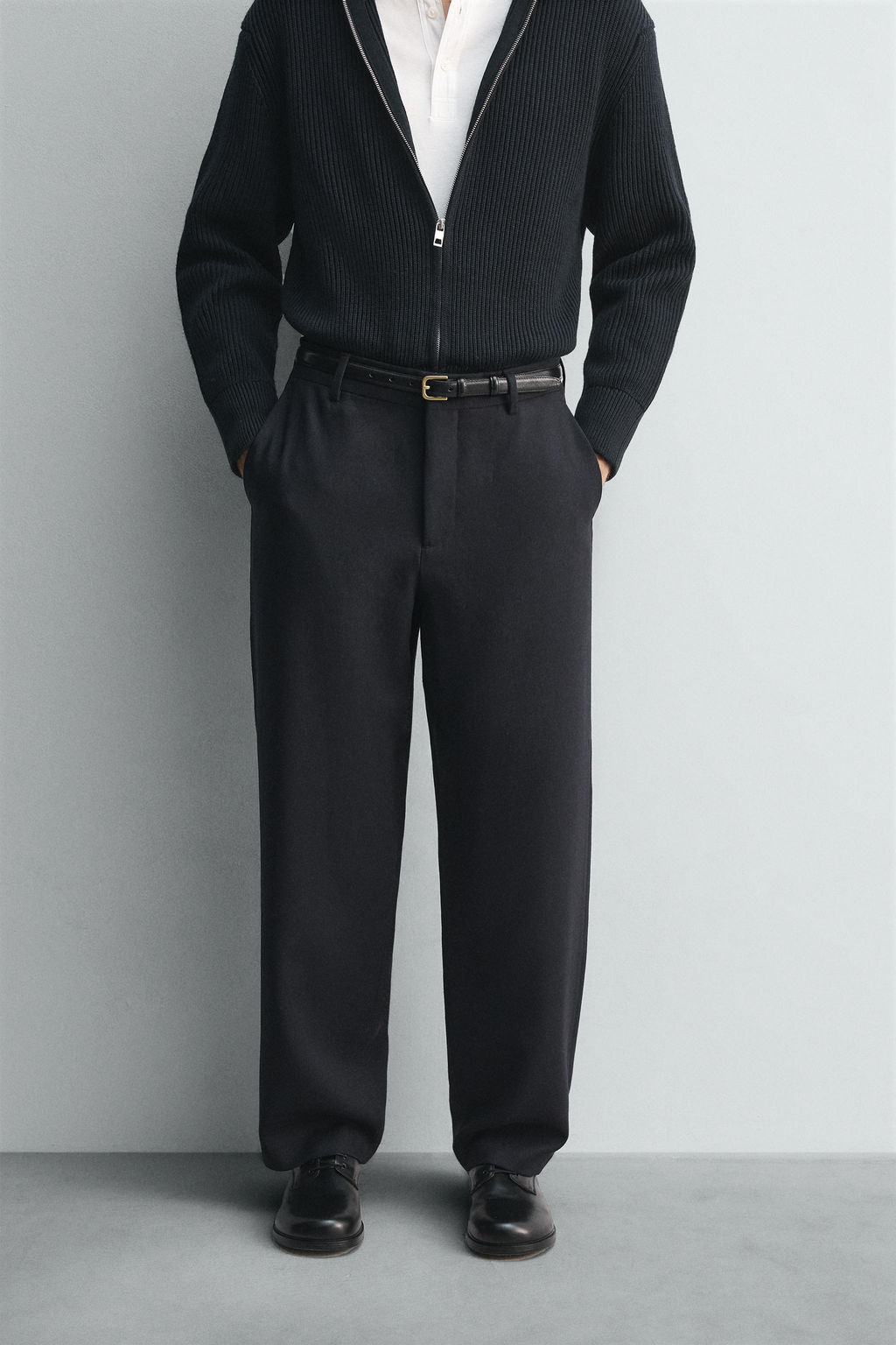 LIMITED EDITION 100% WOOL STRAIGHT-LEG TROUSERS - Zara фото 2