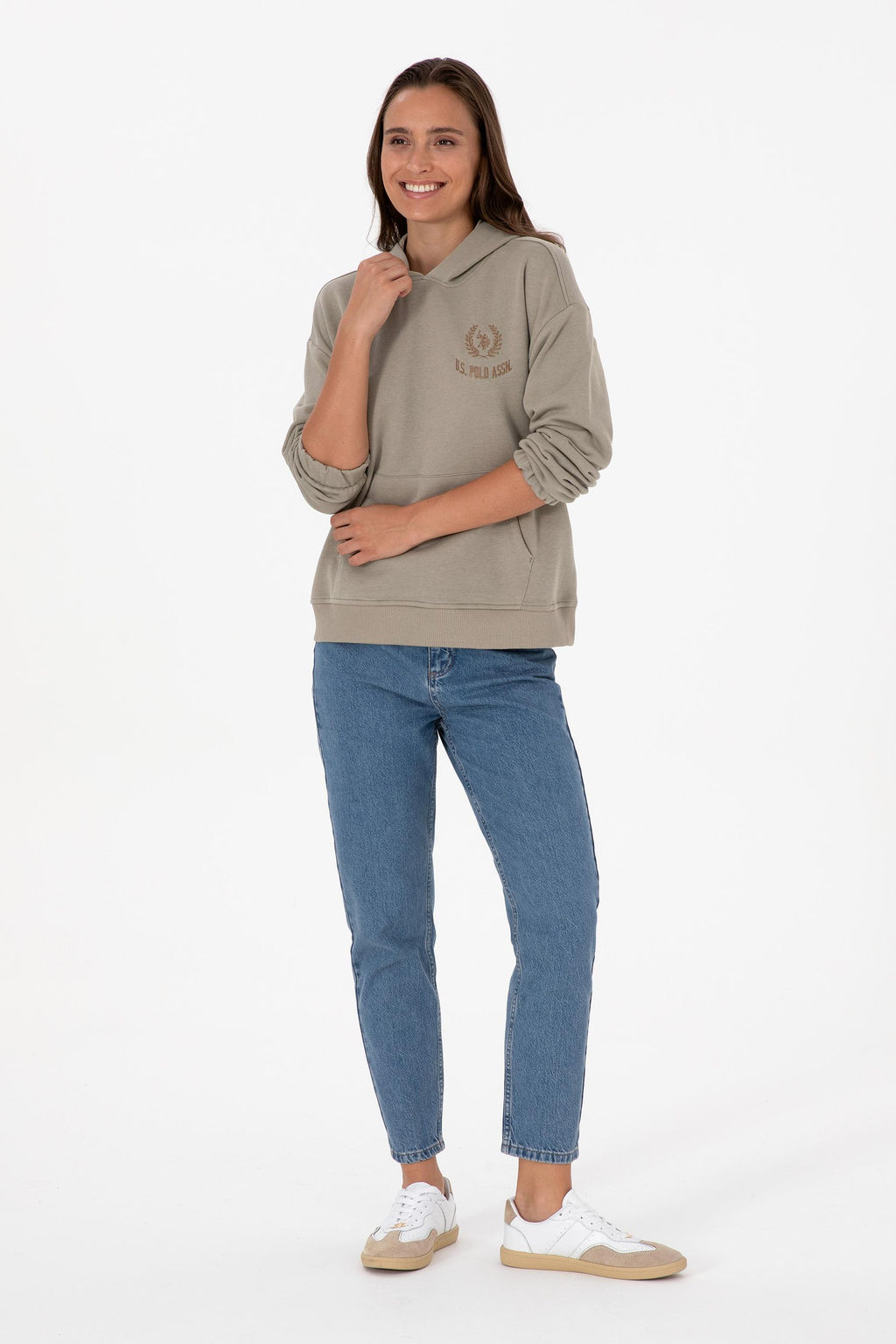 Kad_n A__k Haki Sweatshirt Sepette S_rpriz _ndirim - U.s. polo assn фото 4