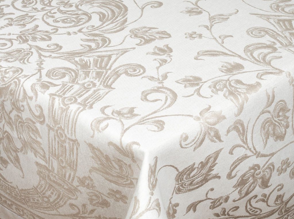 Скатерть 07С-36ЯК 140*170 "Шитье" цв. бежевый/серый