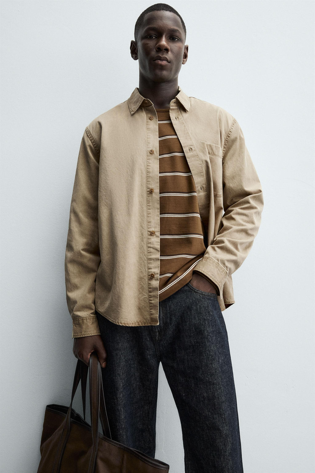 WASHED TWILL TEXTURED SHIRT - Zara фото 5