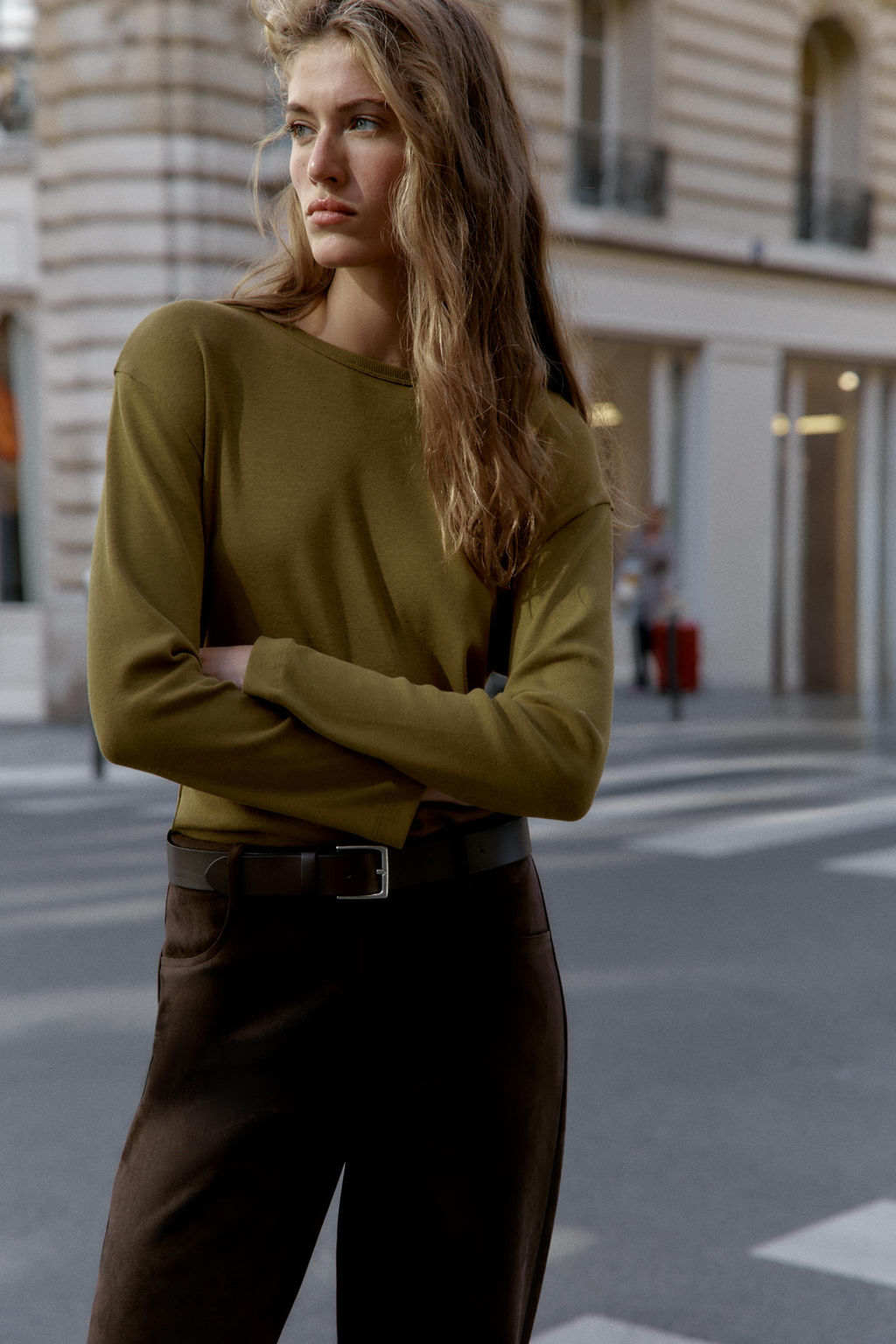 RIBBED LONG SLEEVE T-SHIRT - Zara фото 2