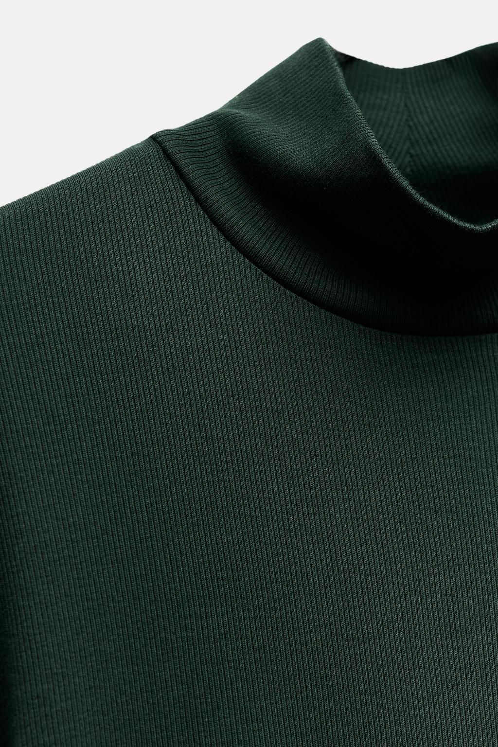 RIBBED HIGH NECK T-SHIRT - Zara фото 22
