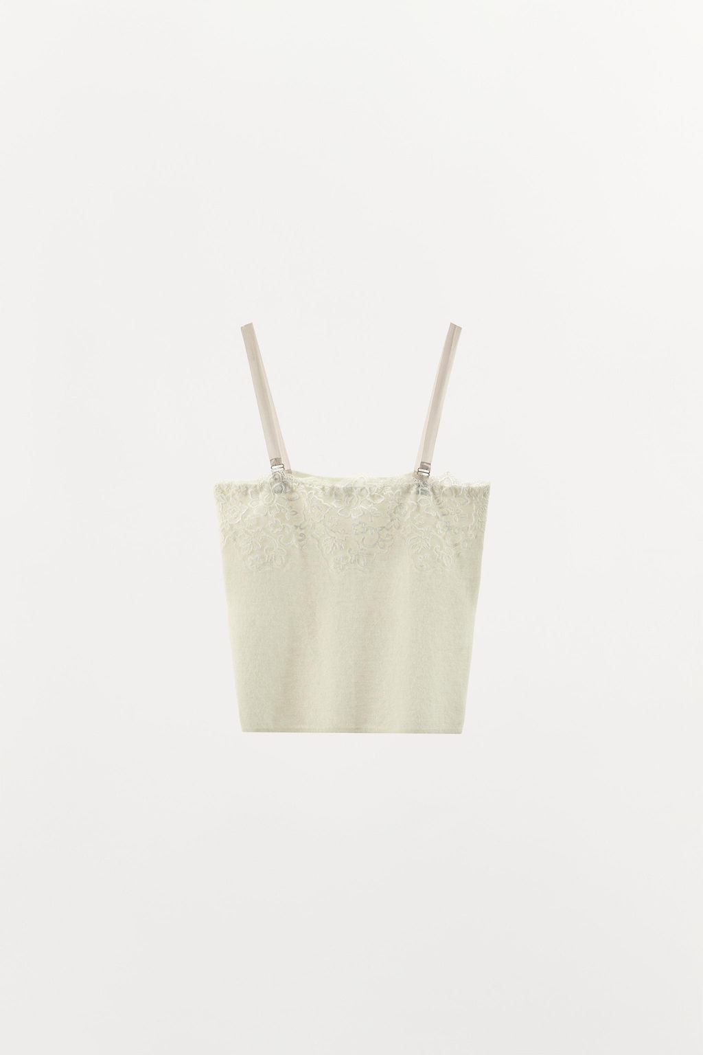 KNIT TOP WITH LACE EMBROIDERY - Zara фото 9