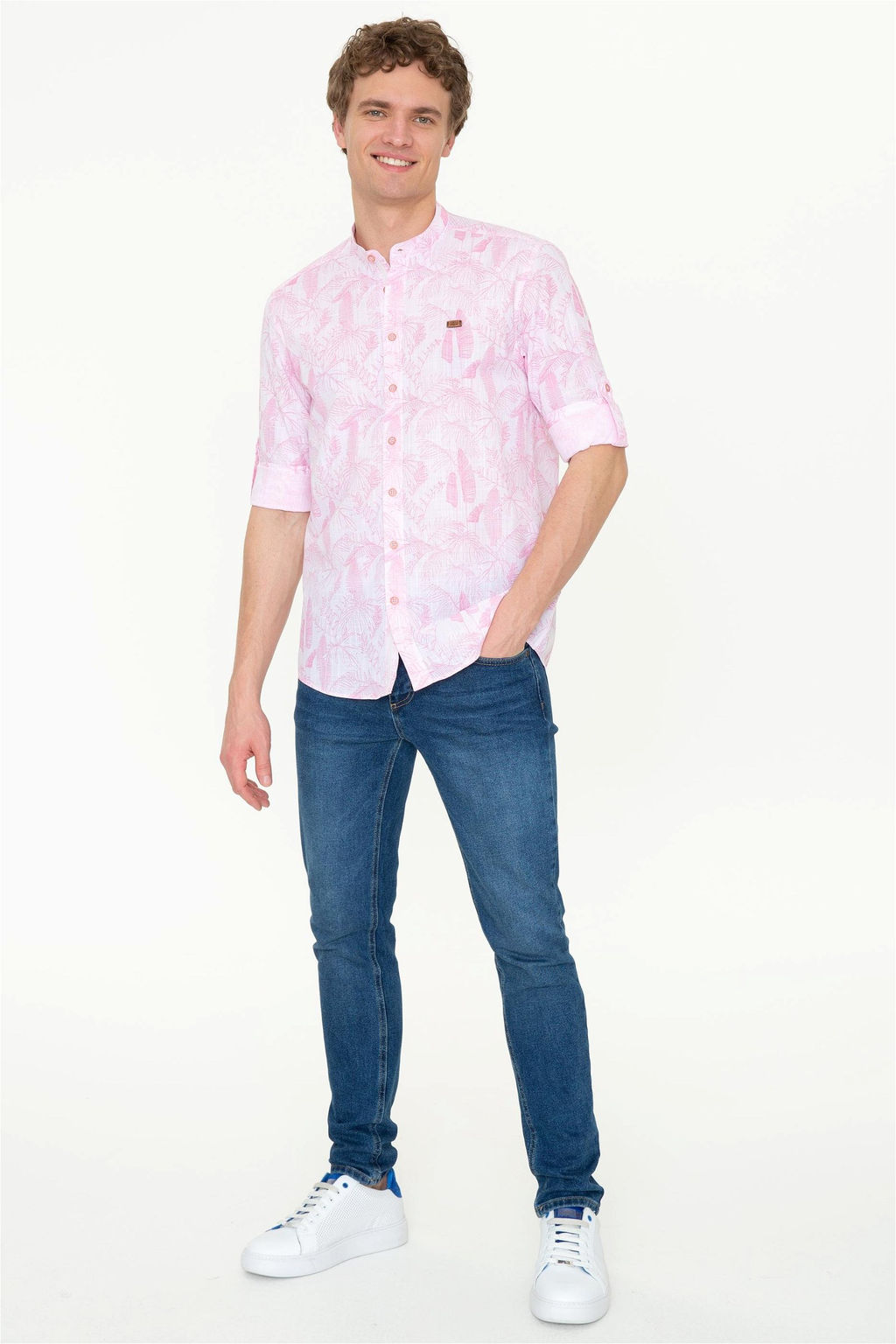 U. S. Polo Assn Мужская пудровая рубашка с длинным рукавом - U.s. polo assn фото 12