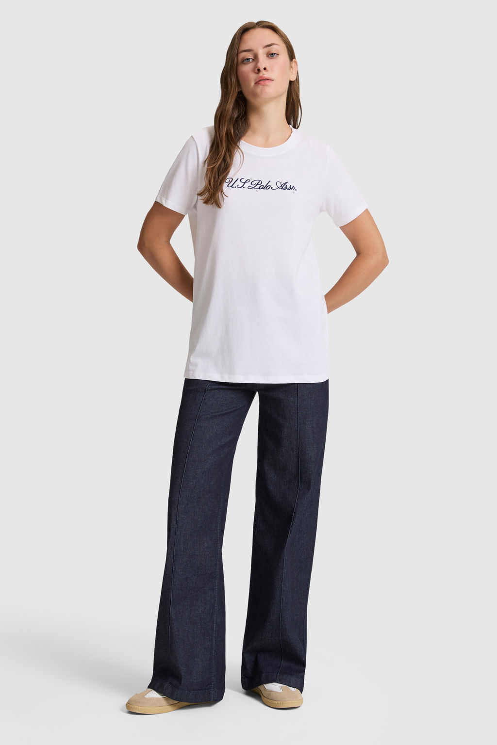 Kad_n Beyaz Bisiklet Yaka Ti__rt - U.s. polo assn фото 4