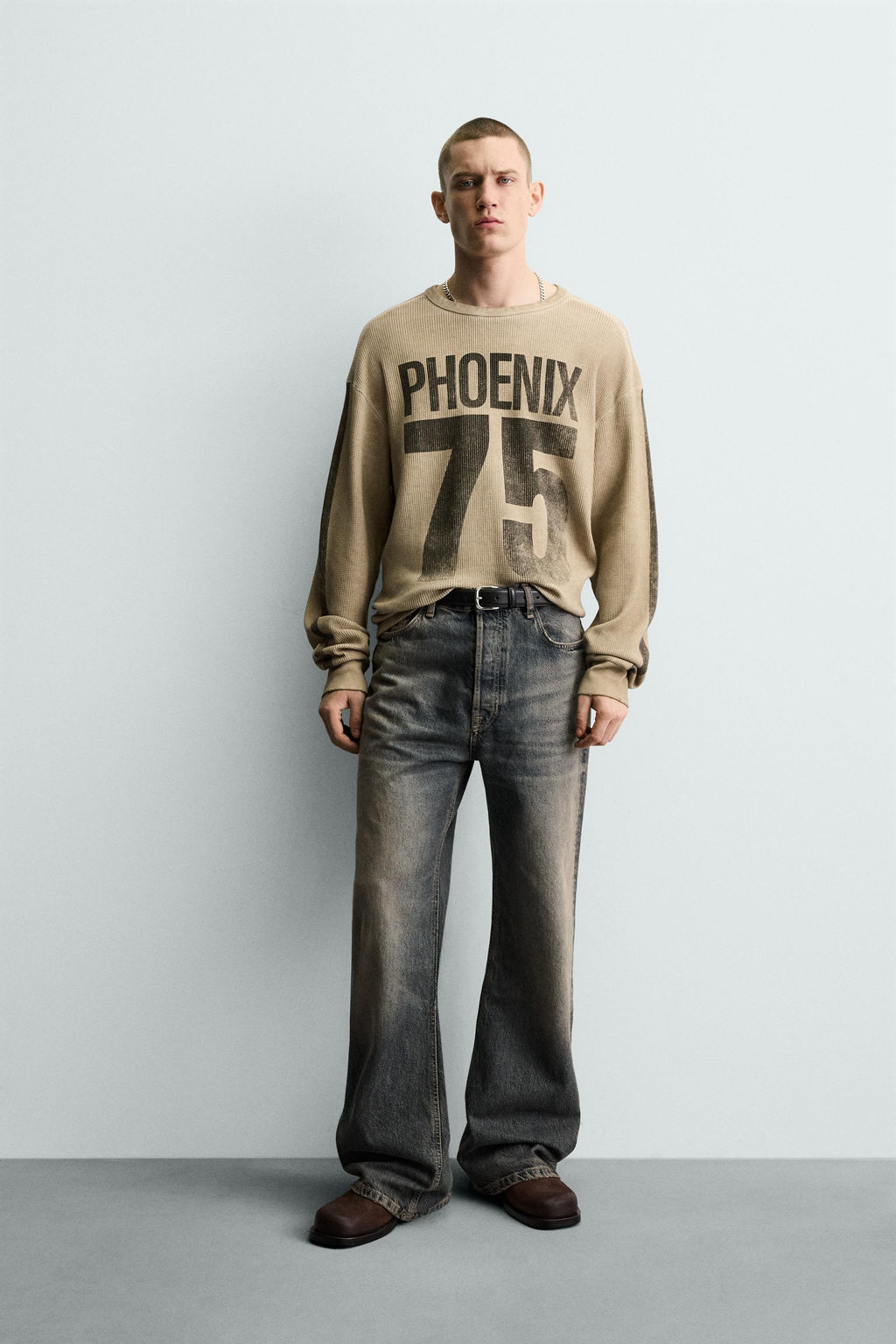 PRINTED WAFFLE-KNIT SWEATSHIRT - Zara фото 10