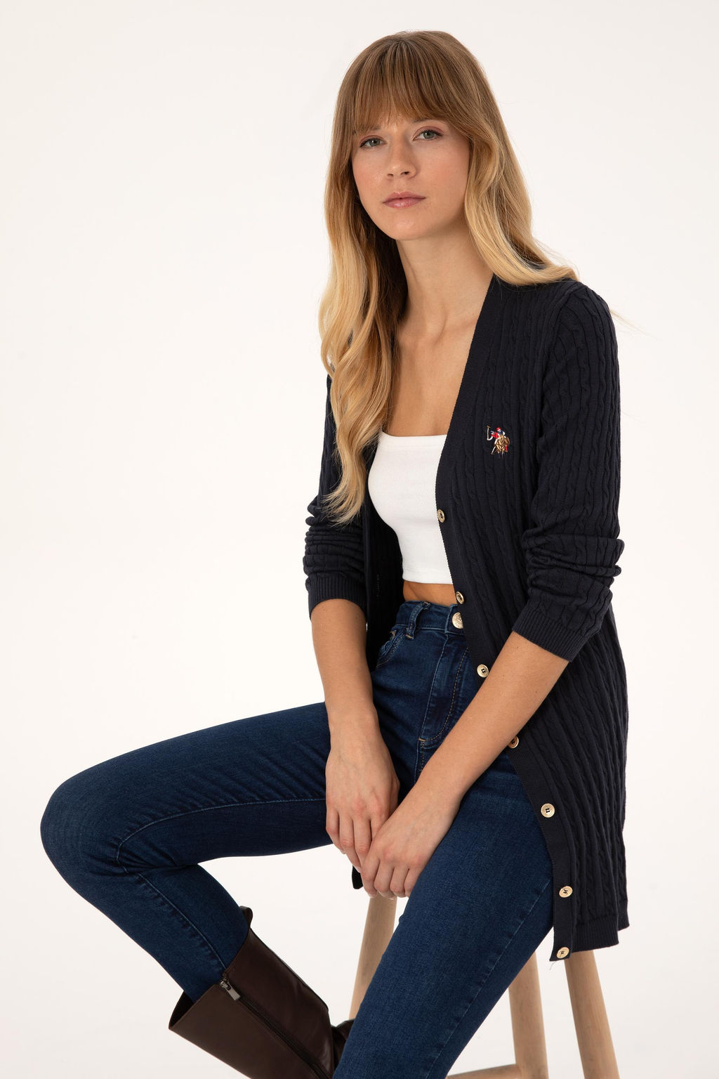 Kad_n Lacivert Basic Triko H_rka - U.s. polo assn фото 3