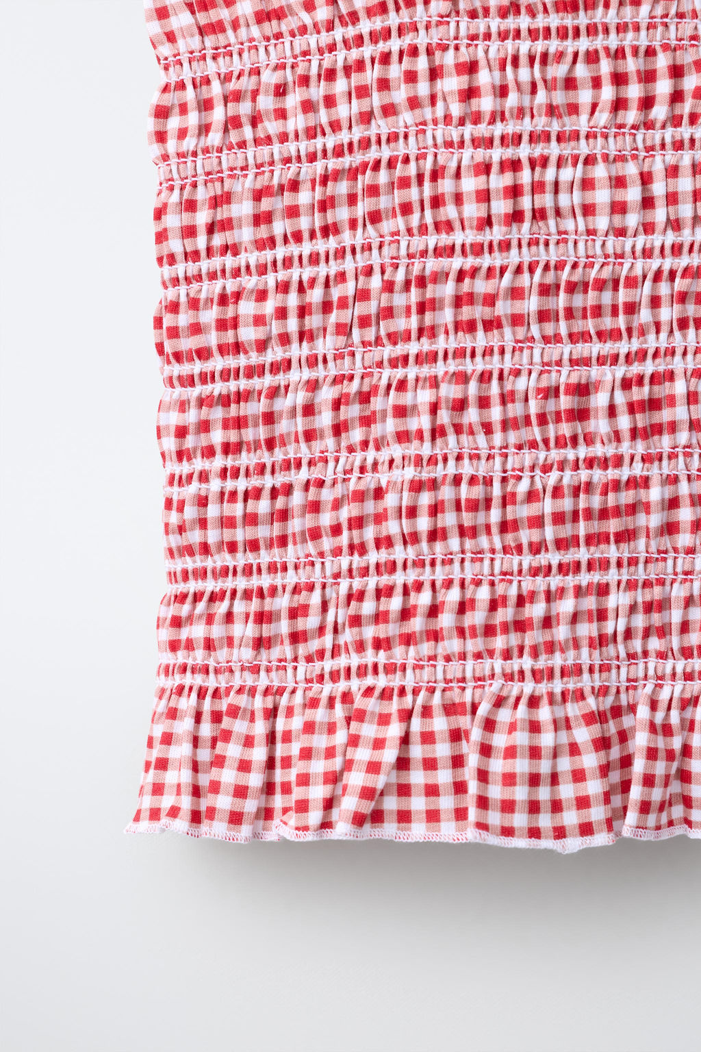 TOP NIDO DE ABEJA GOMAS CUADRO VICHY / Rojo - Zara фото 4
