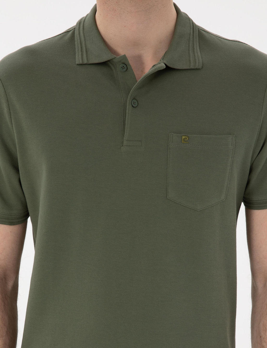 Haki Regular Fit %100 Pamuk Polo Yaka Basic Ti__rt